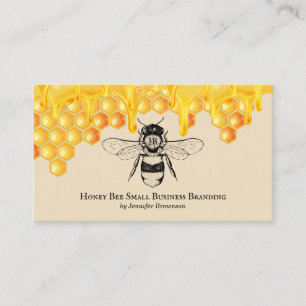 Beige Honeycomb Dripping Queen Bee Business Card