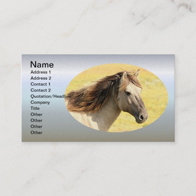 Beige Horse Profile Business Card (Front)