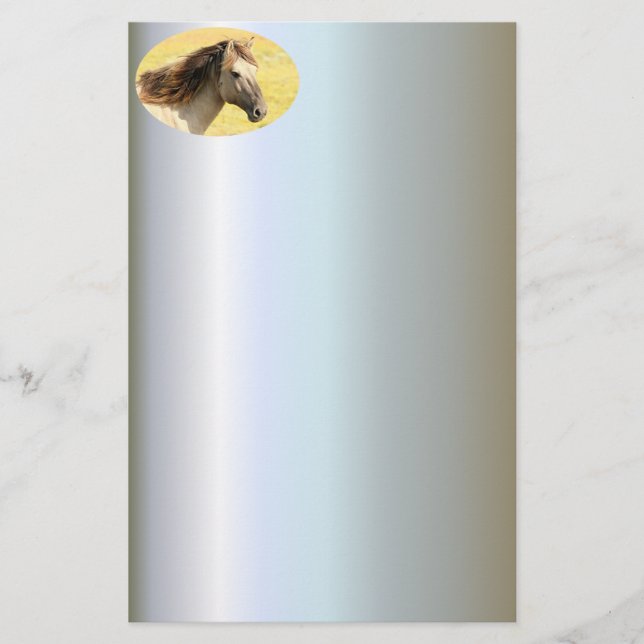 Beige Horse Profile Stationery (Front)