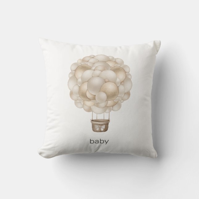 Beige Hot Air Balloon Cushion (Front)
