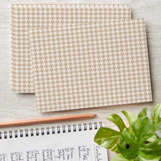 Beige Houndstooth Pattern Envelope (Stacked)