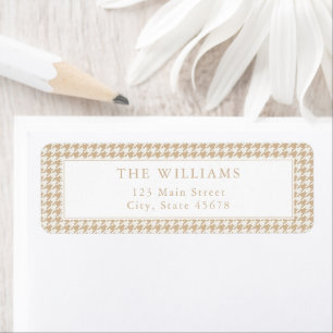 Beige Houndstooth Return Address