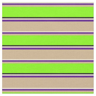 Beige, Indigo, Tan, Chartreuse, and Black Pattern Fabric