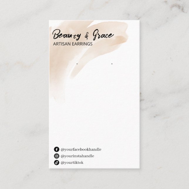 Beige Ink Earring Display Cards (Front)