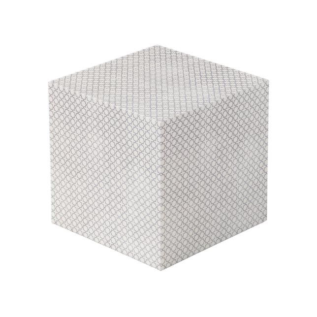 Beige Islamic Geometric Pattern Cube (Front Angled)