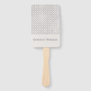 Beige Islamic geometric pattern Hand Fan