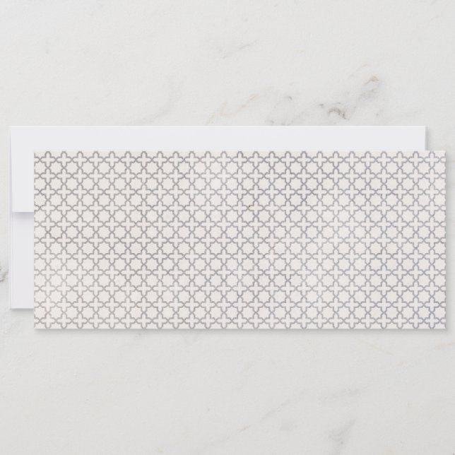 Beige Islamic geometric pattern Holiday Card (Front)