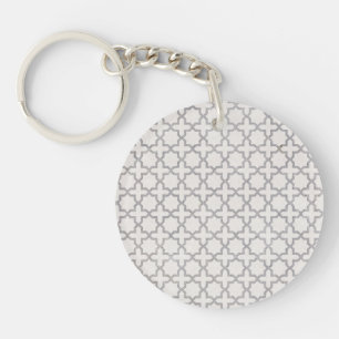 Beige Islamic geometric pattern Key Ring