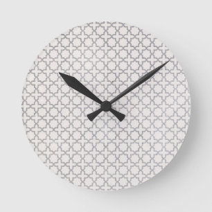 Beige Islamic geometric pattern Round Clock