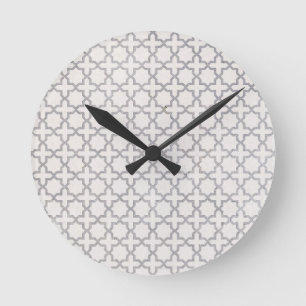 Beige Islamic geometric pattern Round Clock