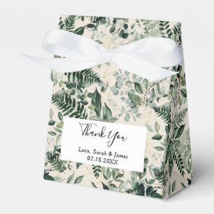 Beige Ivory Botanic foliage Wedding  Favour Box