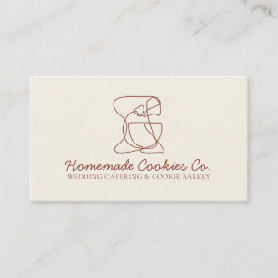 Beige Ivory Cream Homemade Food Bakery Cook Business Card