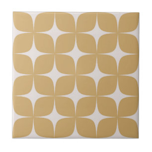 Beige & Ivory Mid-Century Modern Vintage Geometric Tile