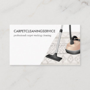 Beige Janitorial Vacuum cleaner carpet Business Card