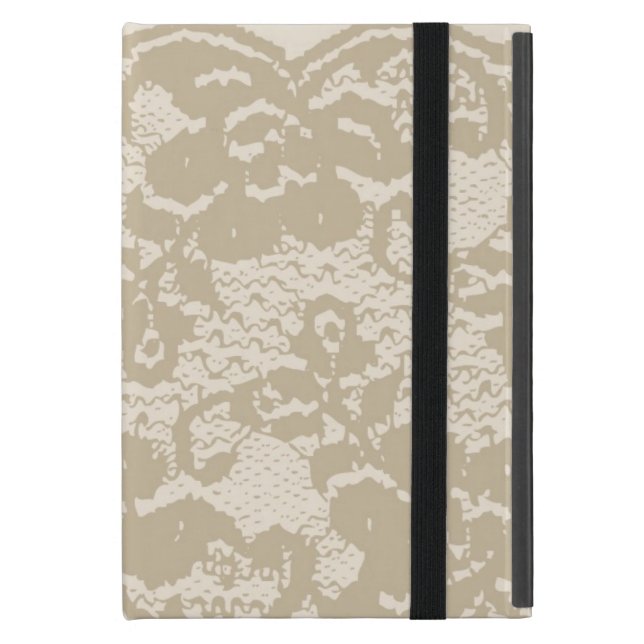 Beige lace cover for iPad mini (Front Closed)