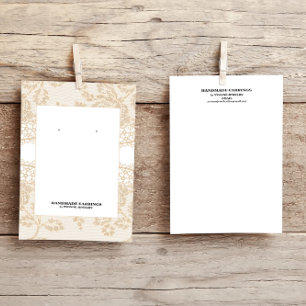 Beige Lace Earring Display  Business Card