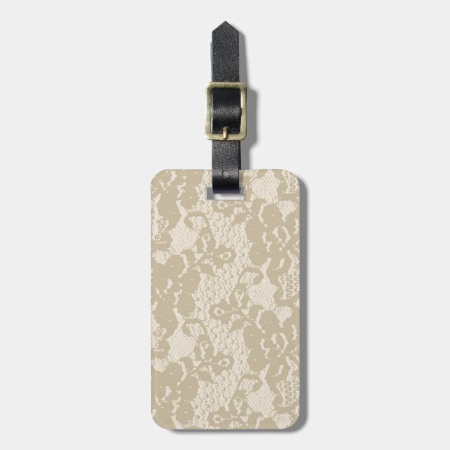 Beige lace luggage tag (Front Vertical)