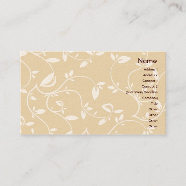 Beige Leaves - Business Card (Front)