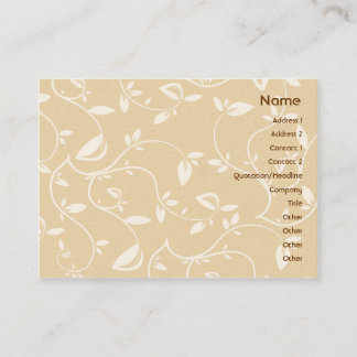 Beige Leaves - Chubby Business Card