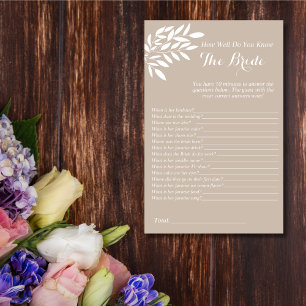 Beige Leaves How Well Do You Know the Bride game