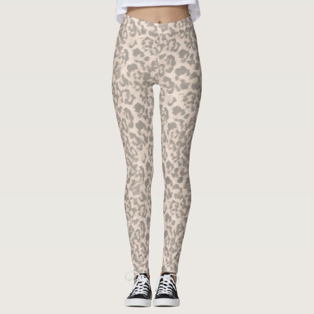 Beige leopard print . leggings (Front)