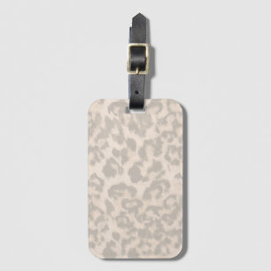Beige leopard print. luggage tag