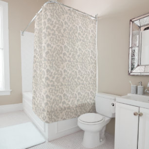 Beige leopard print . shower curtain