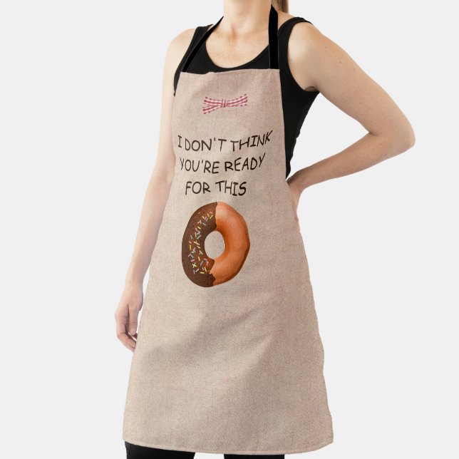 Beige Linen and Doughnuts Apron (Insitu)