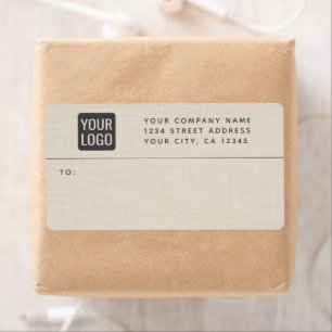 Beige Linen Creme Texture Simple Elegant Monogram