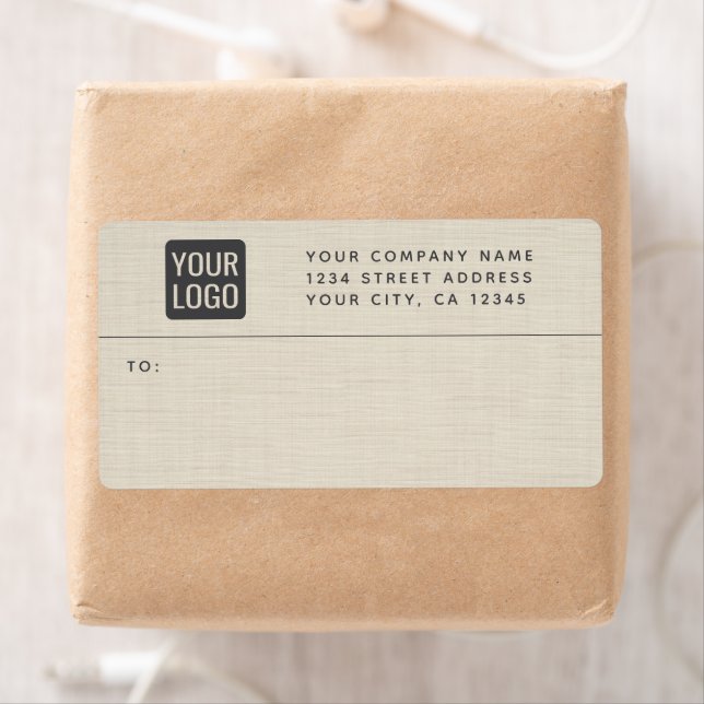 Beige Linen Creme Texture Simple Elegant Monogram (Insitu)