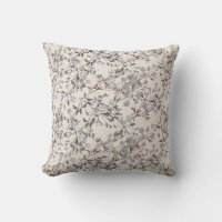 Beige Linen & Grey Elegant Dainty Floral Pattern