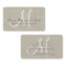 Beige Linen Grey Simple Plain Monogram