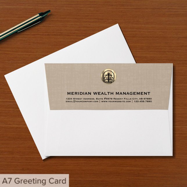 Beige Linen Print Business Envelope (Creator Uploaded)