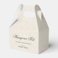 Beige linen Simple Script Hangover Recovery Kit