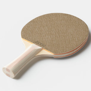 Beige linen texture minimal monogram ping pong paddle
