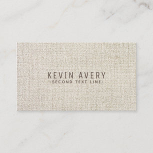 Beige Linen Texture Professional Organic look Business Card