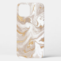 Beige liquid marble, gold line art.