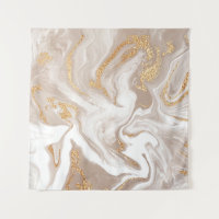 Beige liquid marble, gold line art.