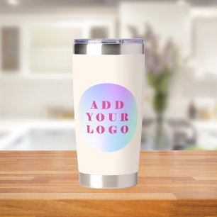Beige logo business corporate insulated tumbler