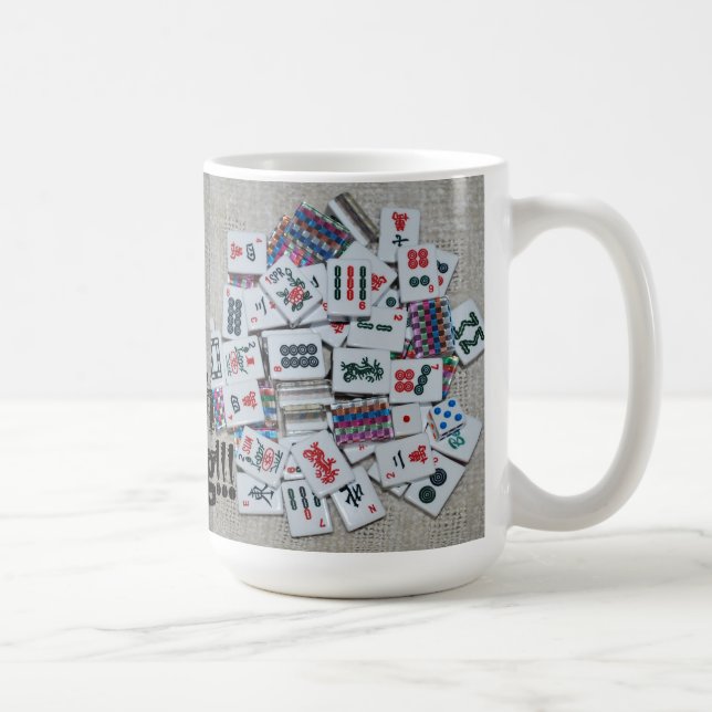 Beige- mah jongg mug (Right)