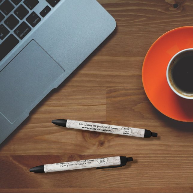 Beige marble black ink pen (Creator Uploaded)