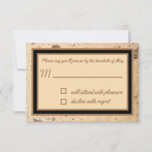 Beige Marble RSVP Card