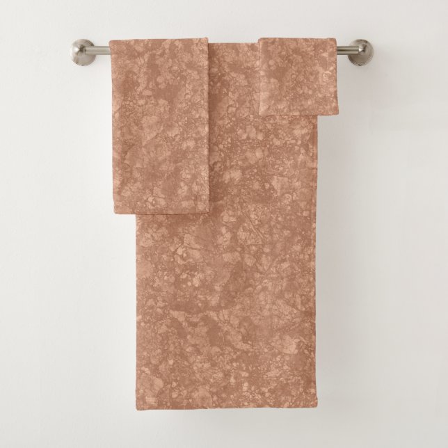 Beige Marble Terrazzo Texture  Bath Towel Set (Insitu)