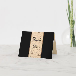 Beige Marble Thank You Note Card