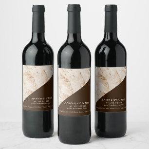 Beige Marble Wine Label
