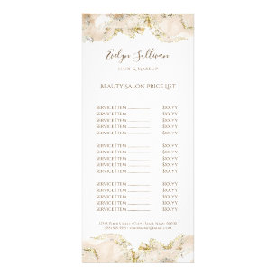 beige marbling design price list rack card