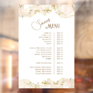 Beige Marbling Design Services Menu