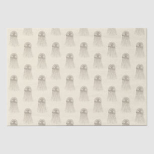 Beige Marine Life Jellyfish Pattern Tissue Paper