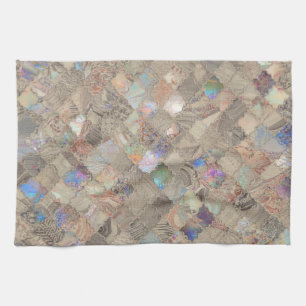 Beige Mermaid Print Tea Towel