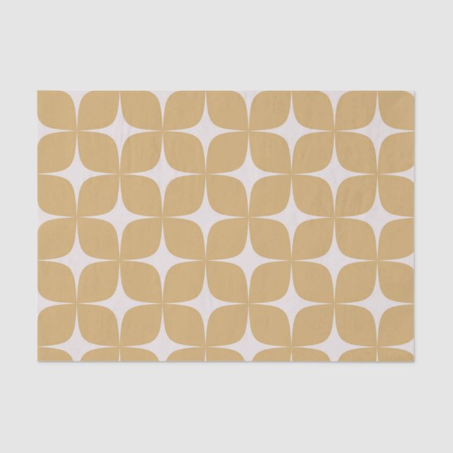 Beige Mid Century Modern Elegant Boho Geometric  Tissue Paper (Front)